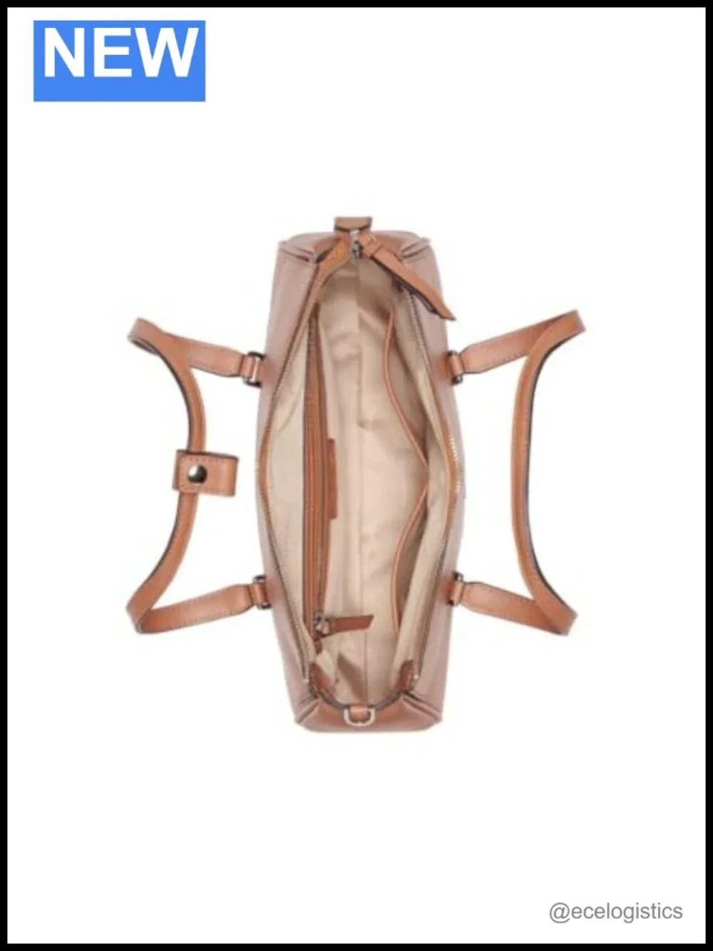 Vegan Leather Satchel Bag with Crossbody Strap and Multiple Pockets